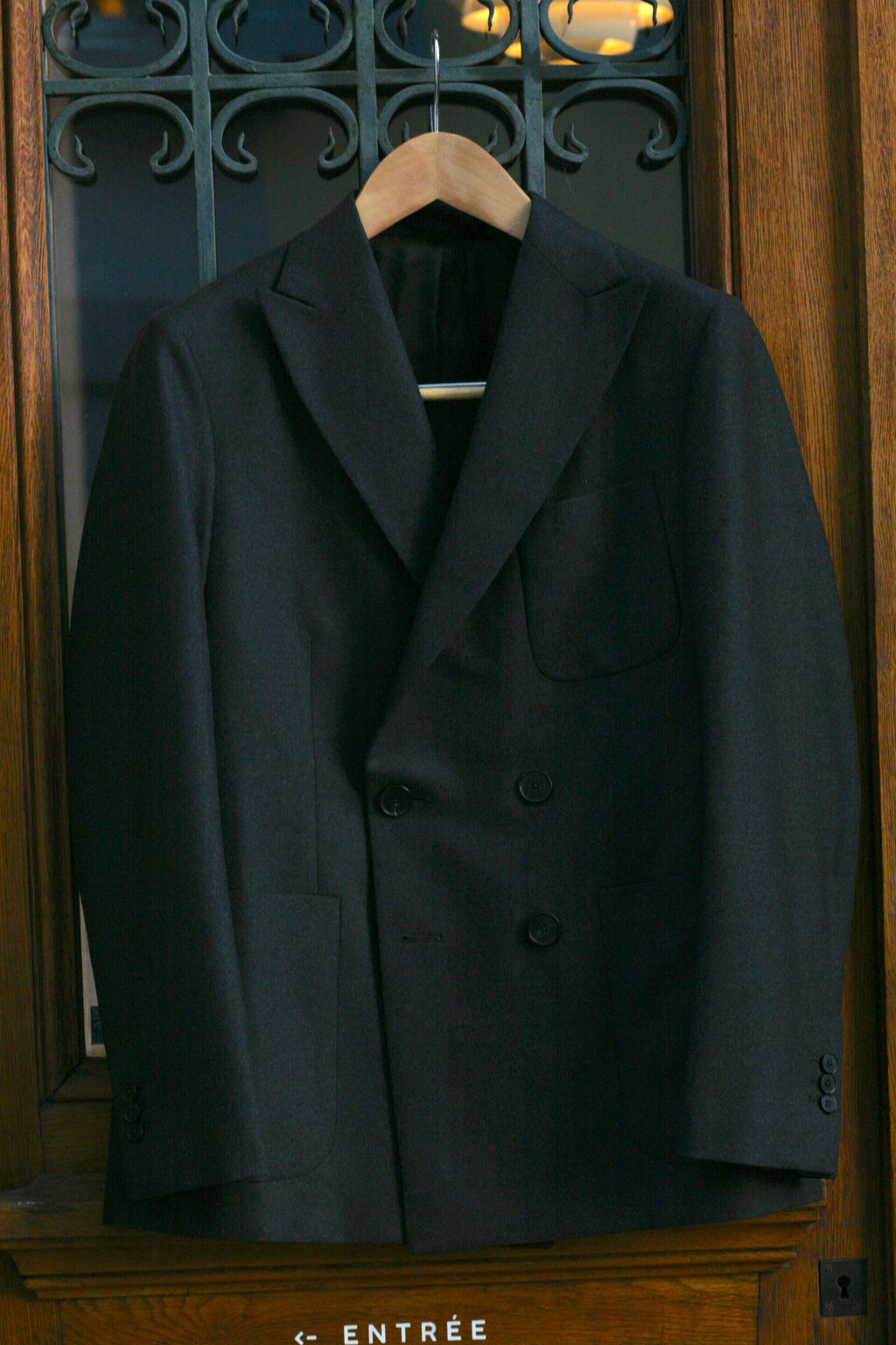 École de Pensée x Tempo Design Store - Double Breasted Peak Lapel Pure Wool Jacket - Vitale Barberis Canonico - Tempo