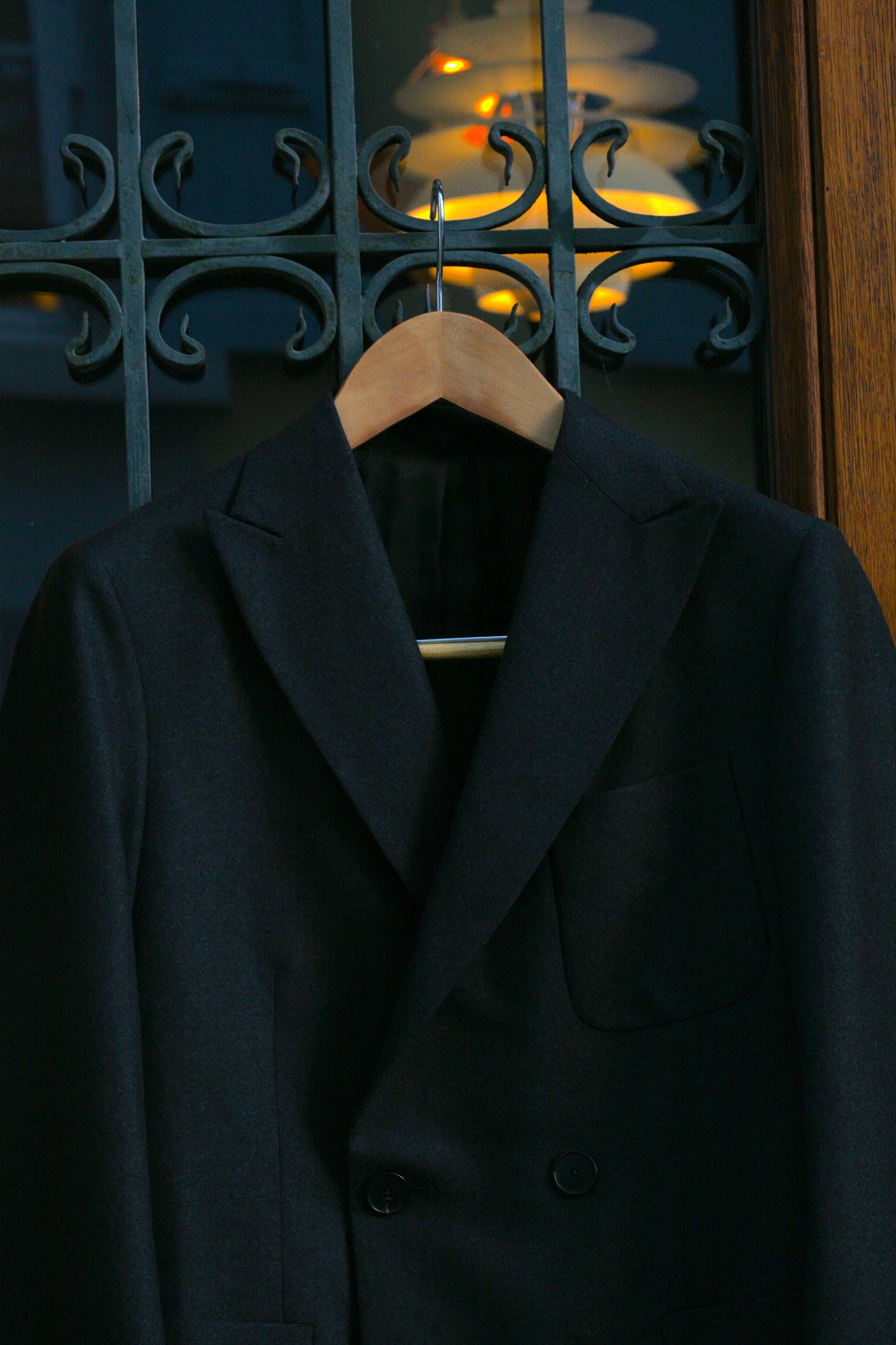 École de Pensée x Tempo Design Store - Double Breasted Peak Lapel Pure Wool Jacket - Vitale Barberis Canonico - Tempo