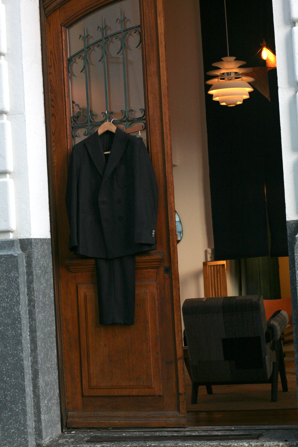 École de Pensée x Tempo Design Store - Double Breasted Peak Lapel Pure Wool Jacket - Vitale Barberis Canonico - Tempo