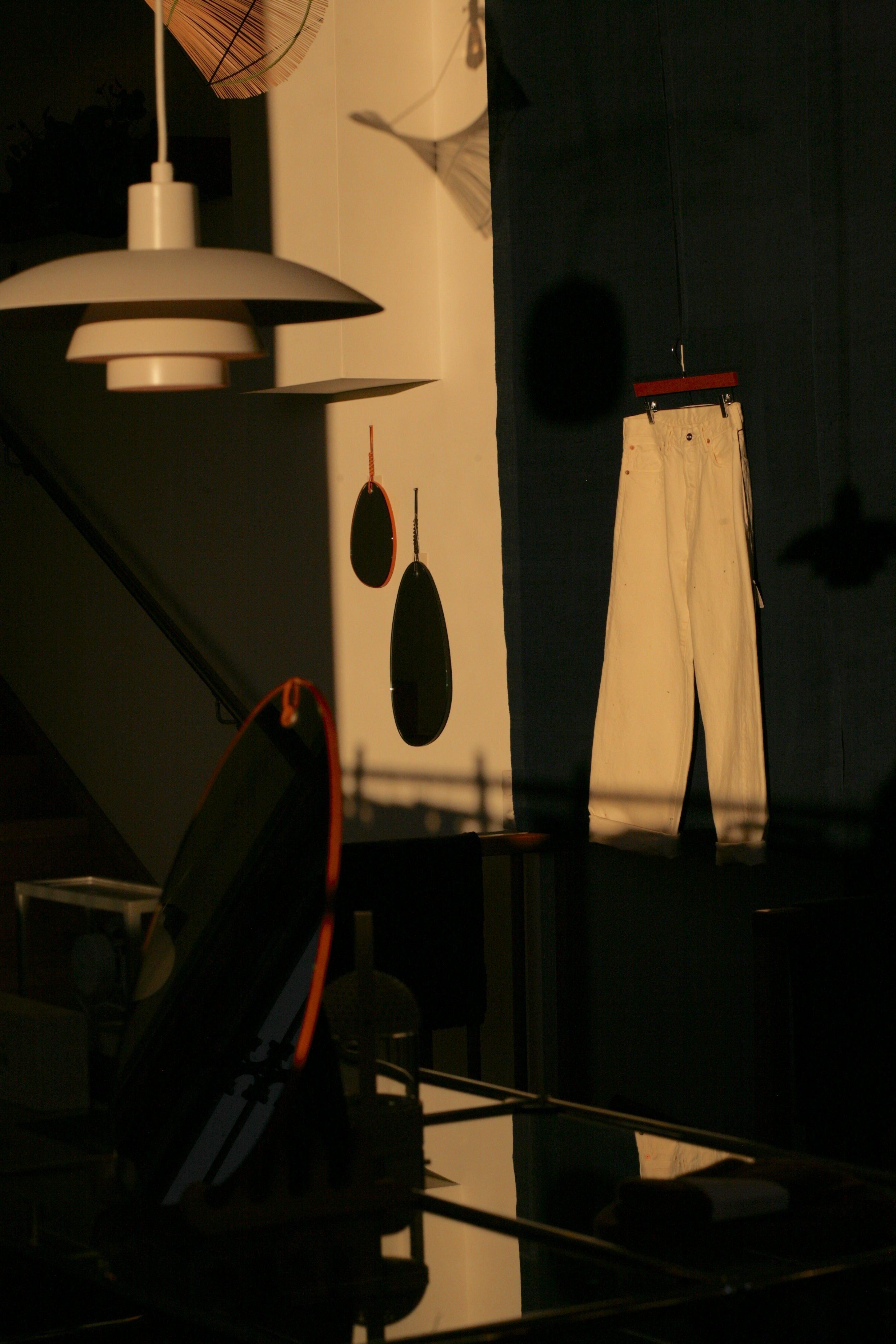 YOKO SAKAMOTO - 5 POCKET STRAIGHT SELVEDGE PANTS - FADE WHITE (PAINT STAINS) - Tempo