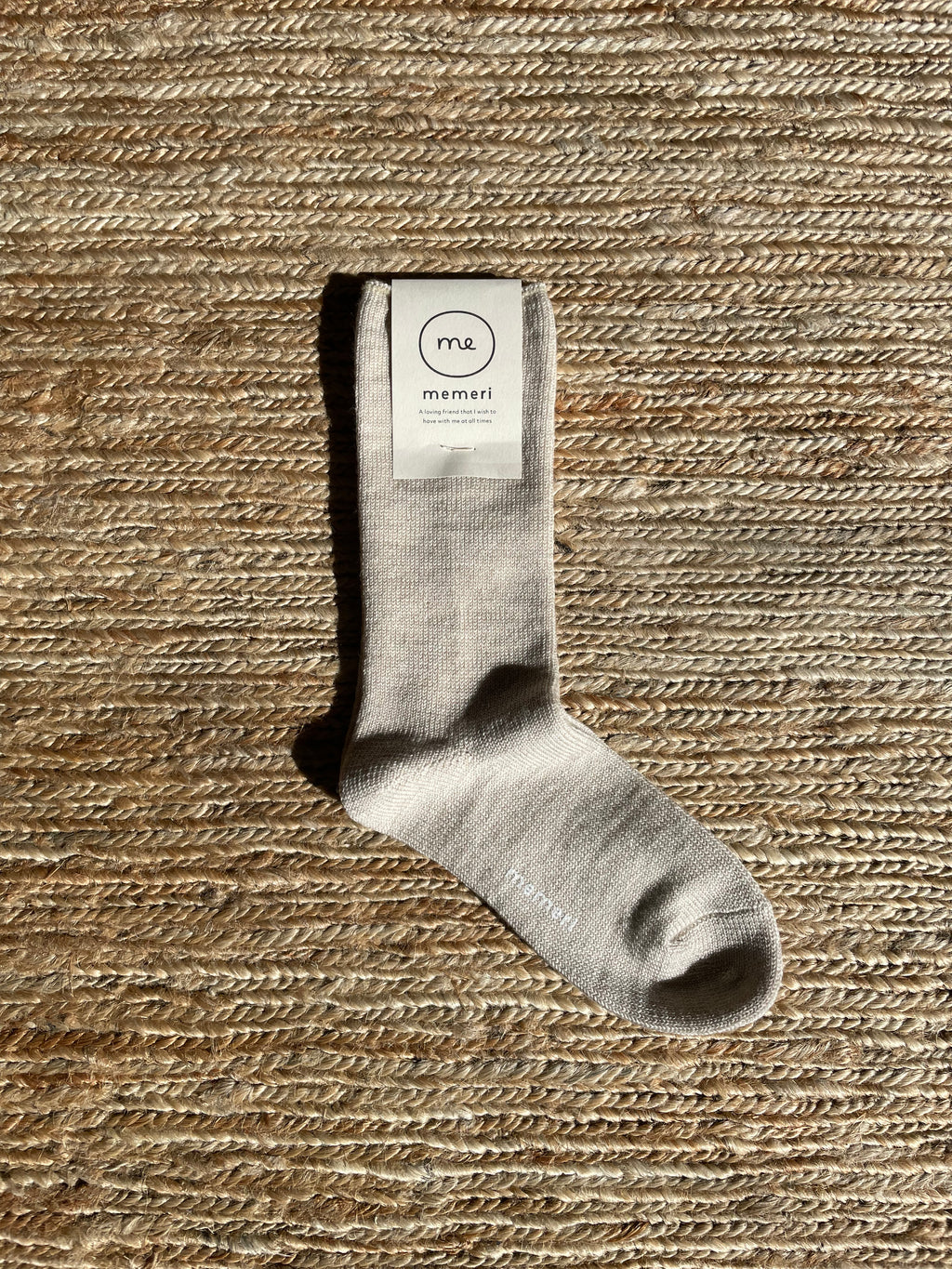 Chaussettes en laine et soie beiges 