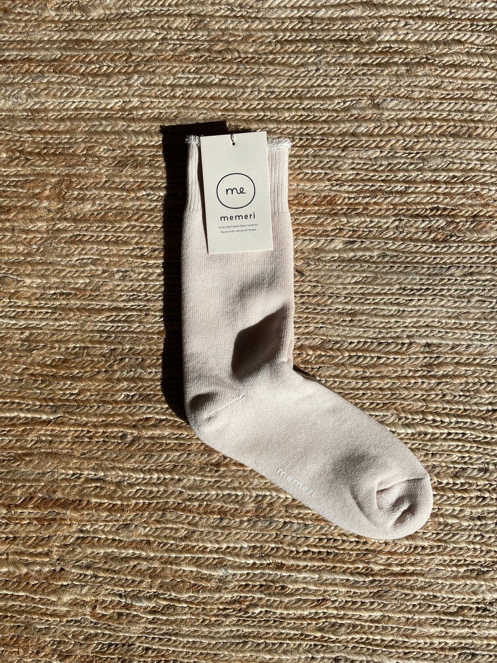 Chaussettes en laine et coton beige moka 