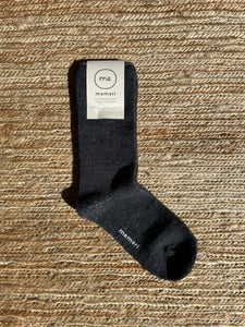 Chaussettes en laine et soie anthracite 