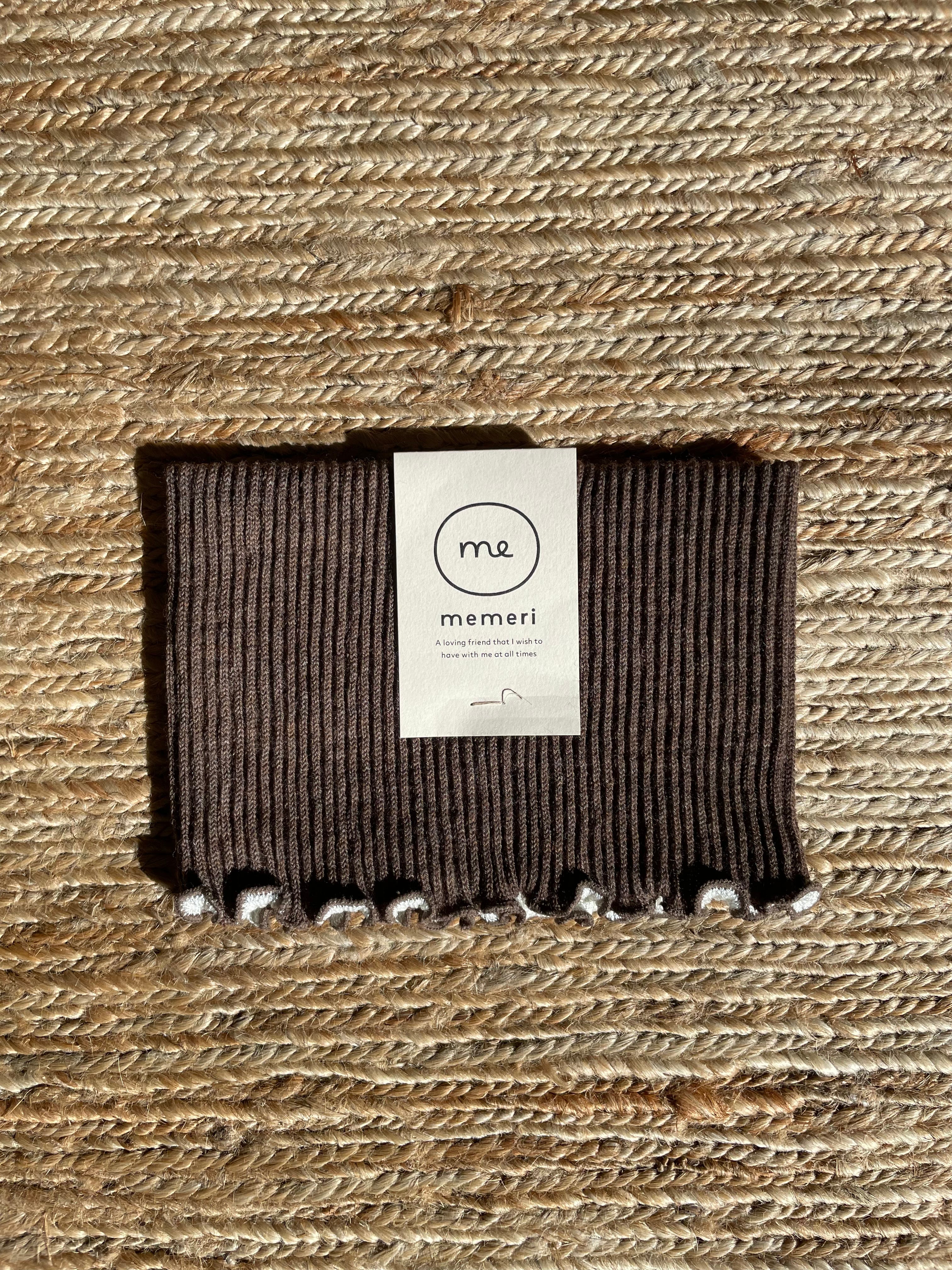 MEMERI - Silk Wool Neck Warmer in Brown - Tempo