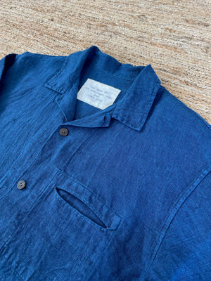 Hemp Short-sleeve Shirt | Organic Indigo Hand-dyed