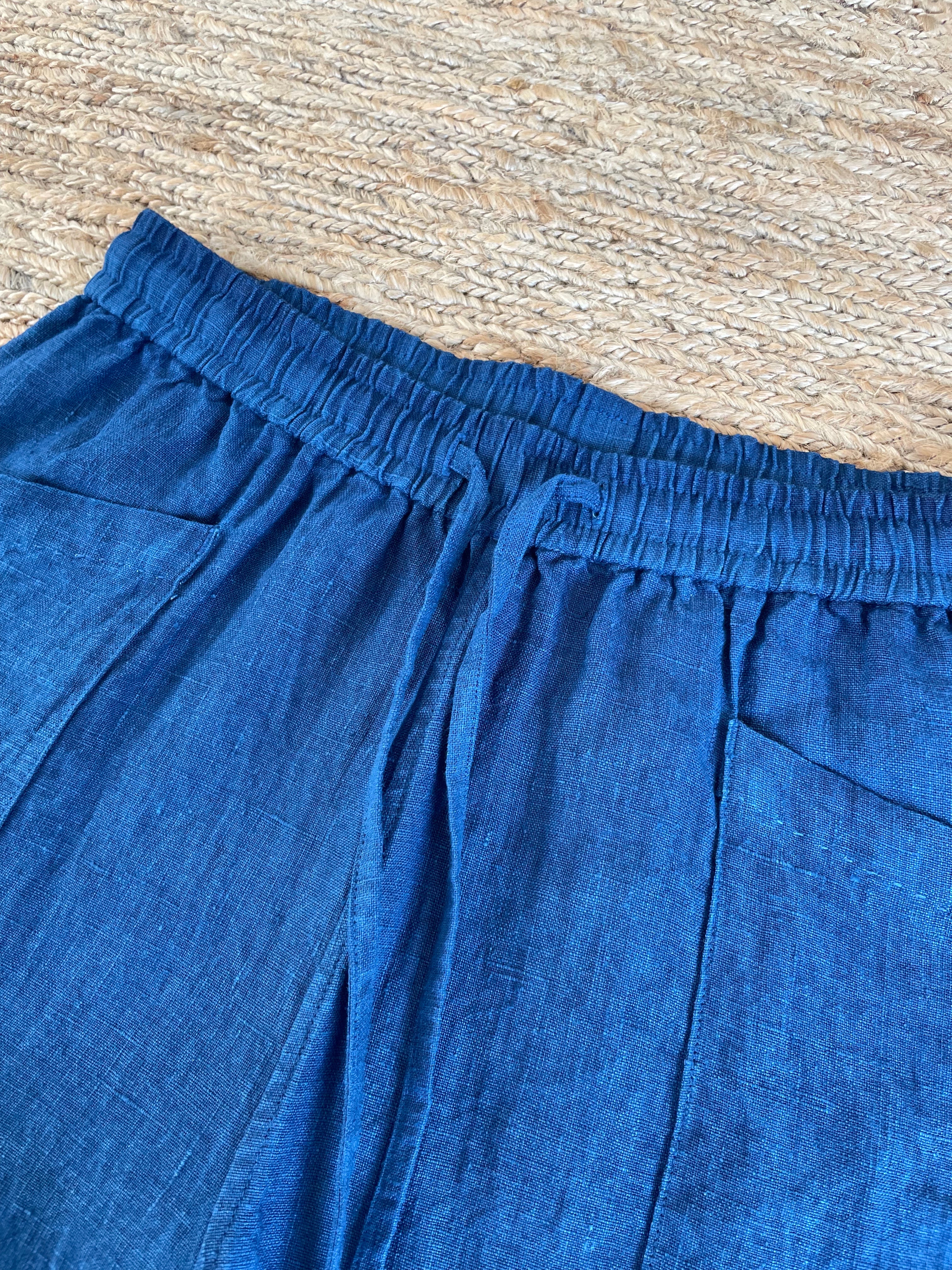 Organic Indigo Hand-Dyed Hemp Shorts - Tempo