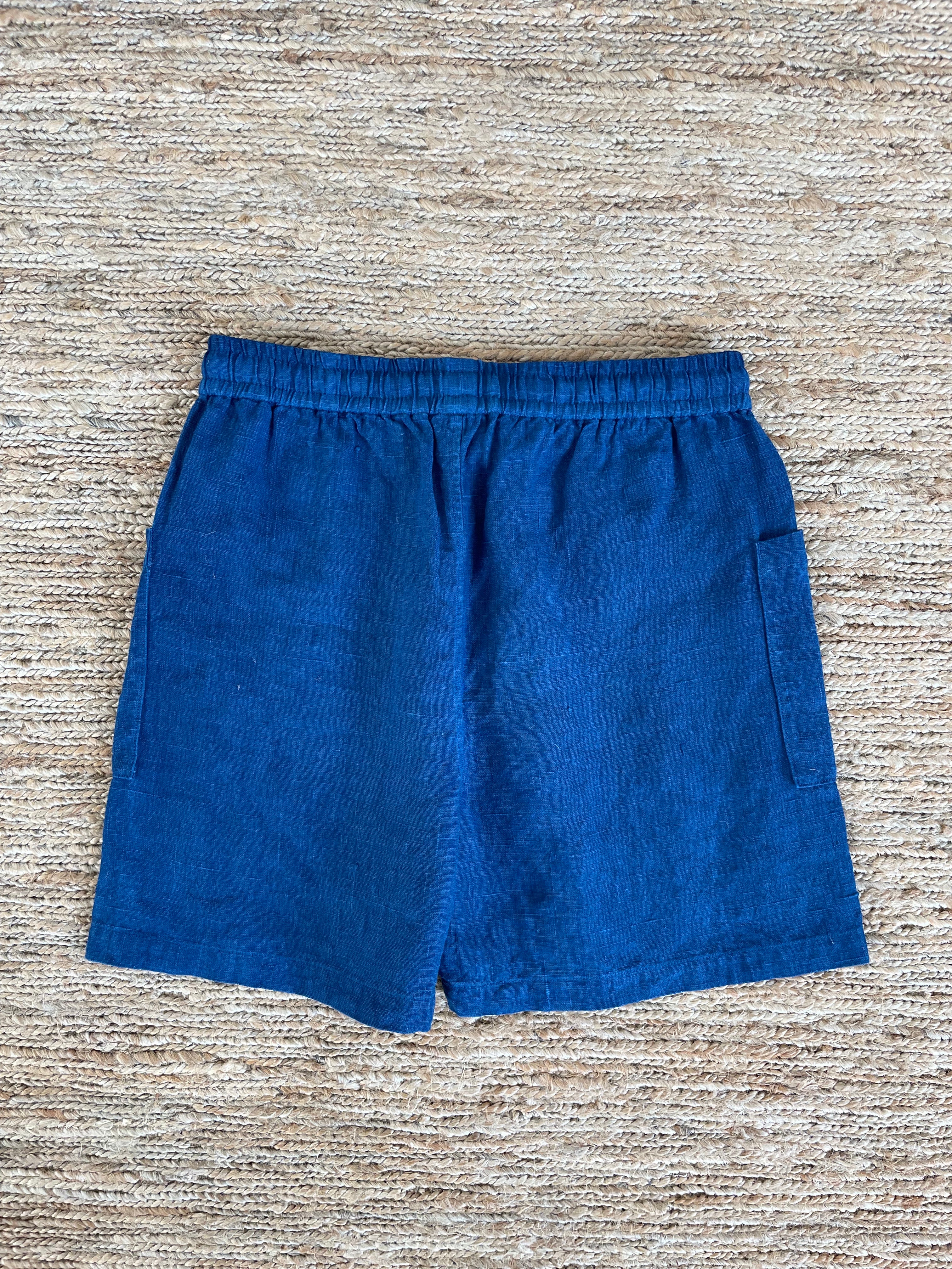 Organic Indigo Hand-Dyed Hemp Shorts - Tempo