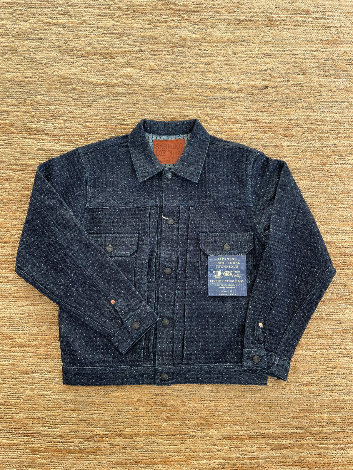 STUDIO DARTISAN 15.5oz Sashiko Jacquard Weave Type II Denim Jacket 