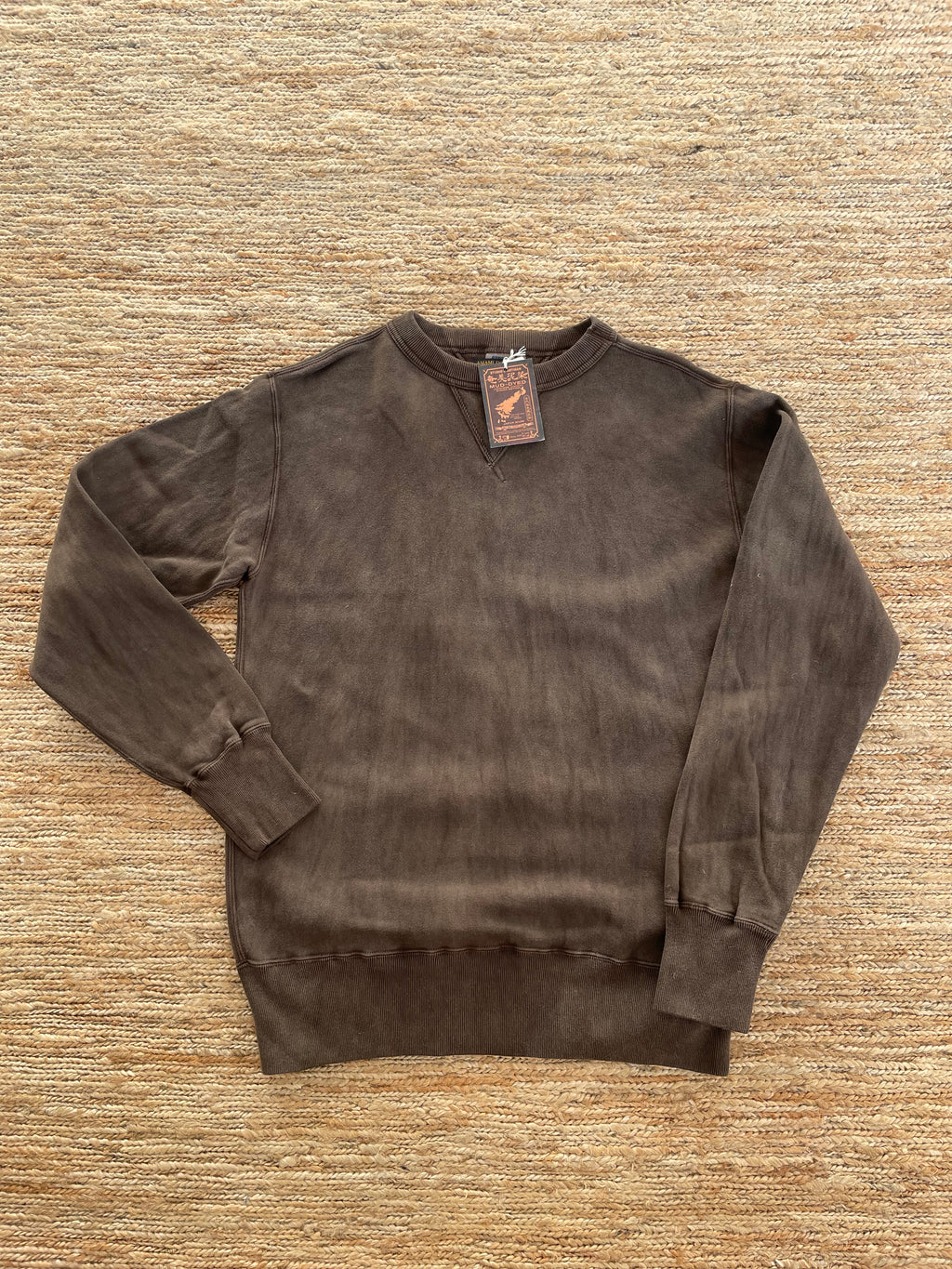 Coming Soon: Dorozome Mud-Dyed Tsuriami Loopwheel "Eastener Sweatshirt" en marron foncé 