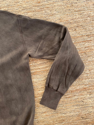 Coming Soon: Dorozome Mud-Dyed Tsuriami Loopwheel "Eastener Sweatshirt" en marron foncé 