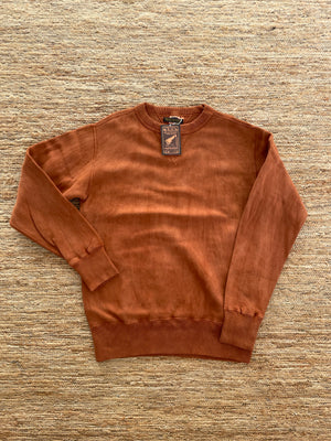 Amami Dorozome Mud-Dyed Tsuriami Loopwheel "Eastener Sweatshirt" in Brown - Tempo