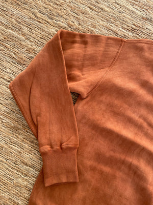 Amami Dorozome Mud-Dyed Tsuriami Loopwheel "Eastener Sweatshirt" in Brown