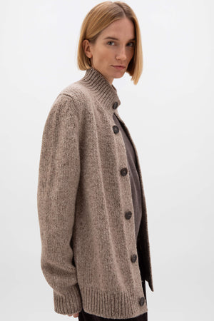 Donegal Cashmere Cardigan in Ash