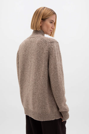 Donegal Cashmere Cardigan in Ash