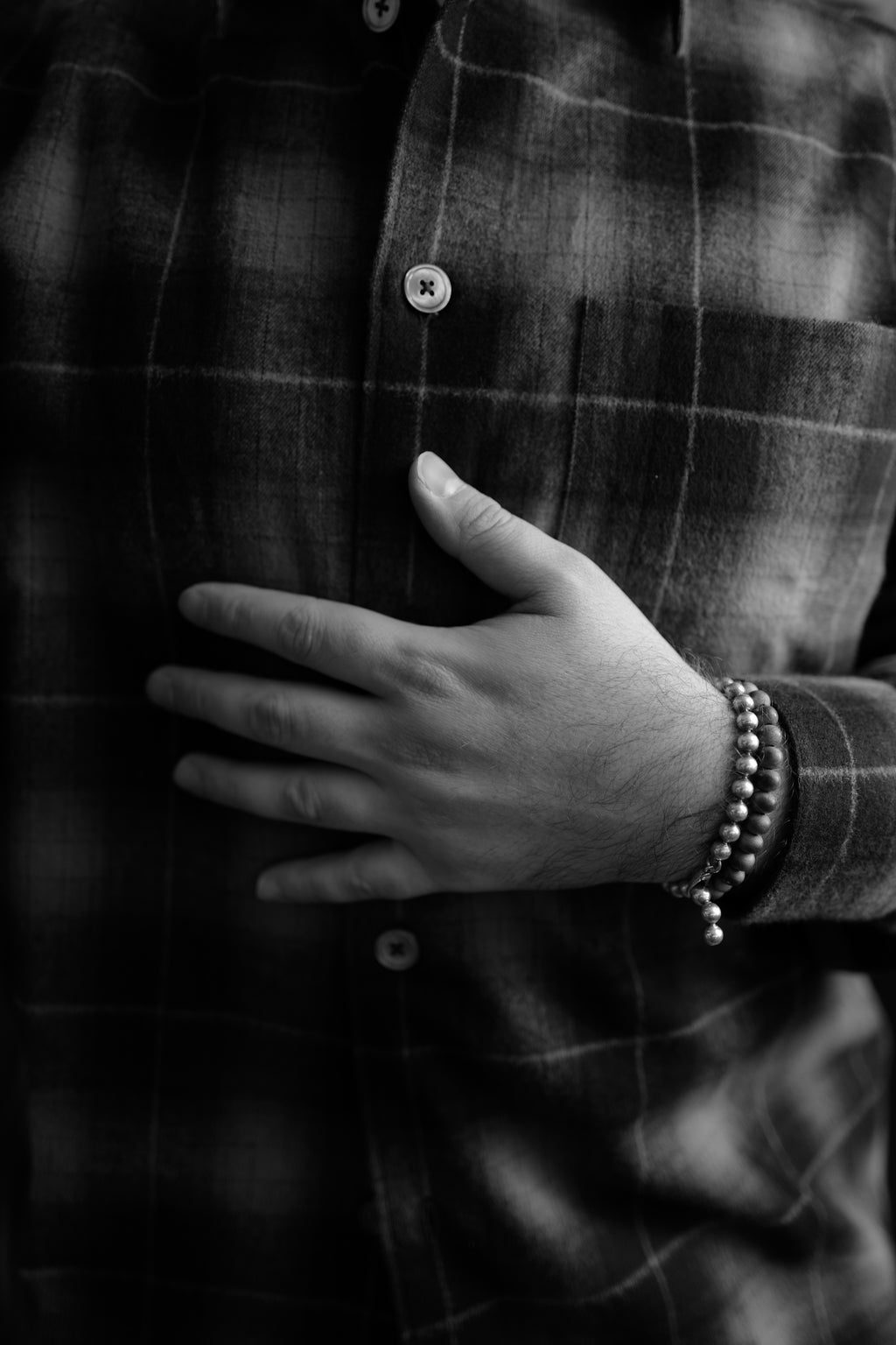 École de Pensée - Green Plaid Shadow Check Brushed Flannel Relaxed Shirt - Tempo
