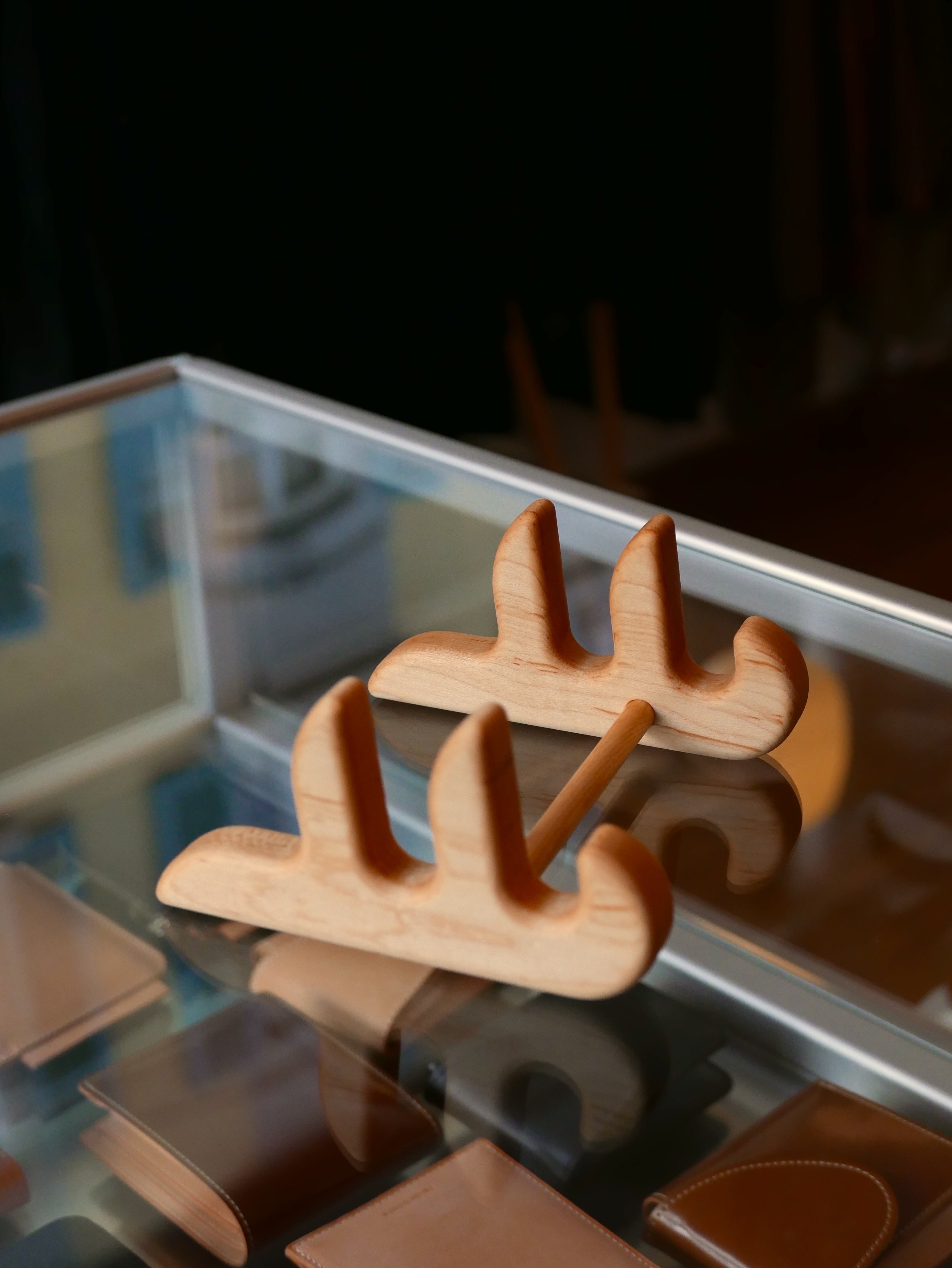 Birdseye Maple Display Stand for Two Boards