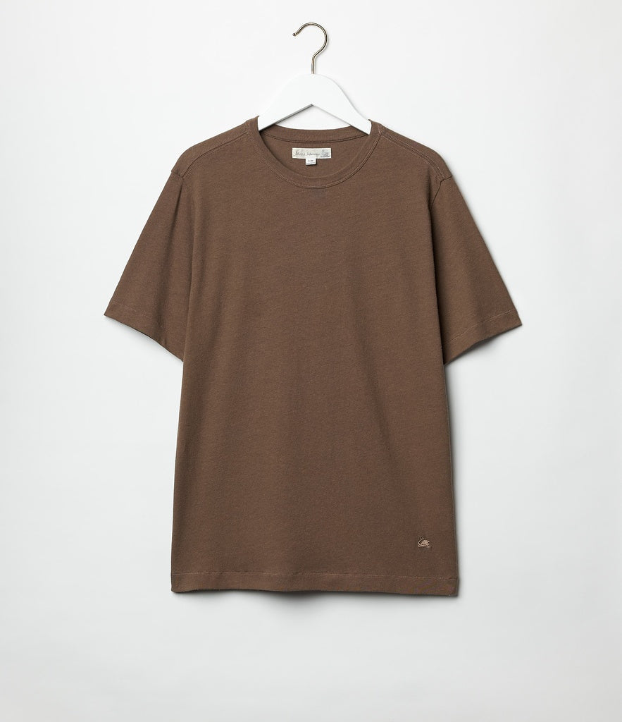 MERZ B. SCHWANEN - Linen & Organic Cotton T-Shirt 4oz Relaxed Fit in Faded Grain LINEN01 - Tempo