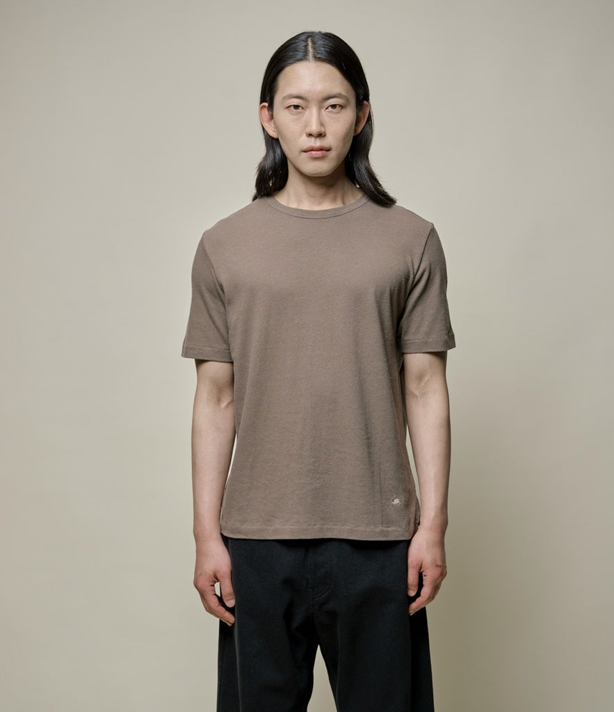 MERZ B. SCHWANEN - Linen & Organic Cotton T-Shirt 4oz Relaxed Fit in Faded Grain LINEN01 - Tempo