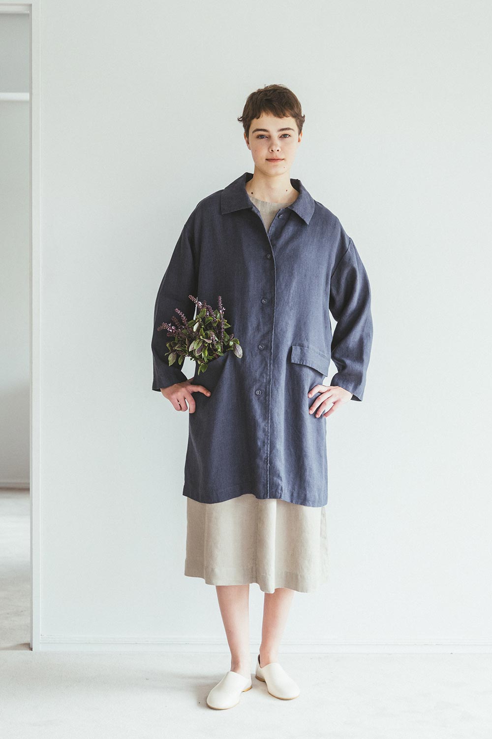 Luisa Linen Jacket in Macadam