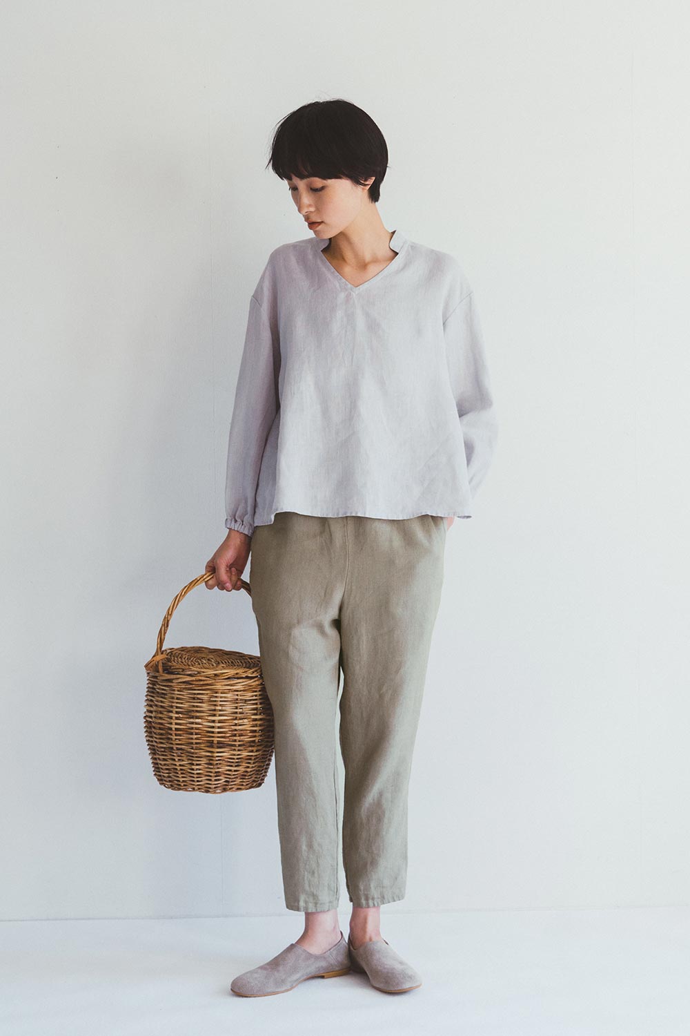 Robin Linen Pants in Ash Grey