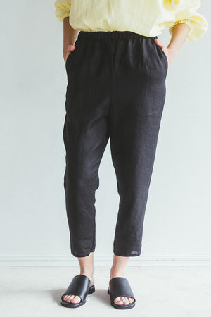 Robin Linen Pants in Black