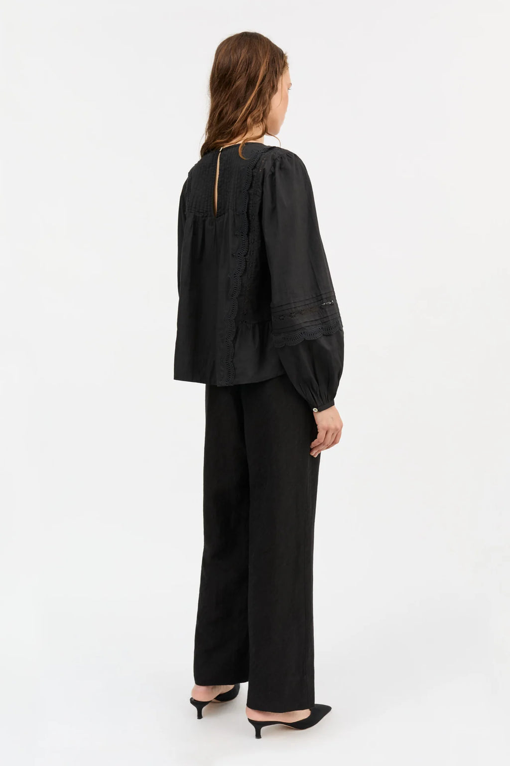 SKALL STUDIO - Leaf Organic Cotton Blouse in Black - Tempo