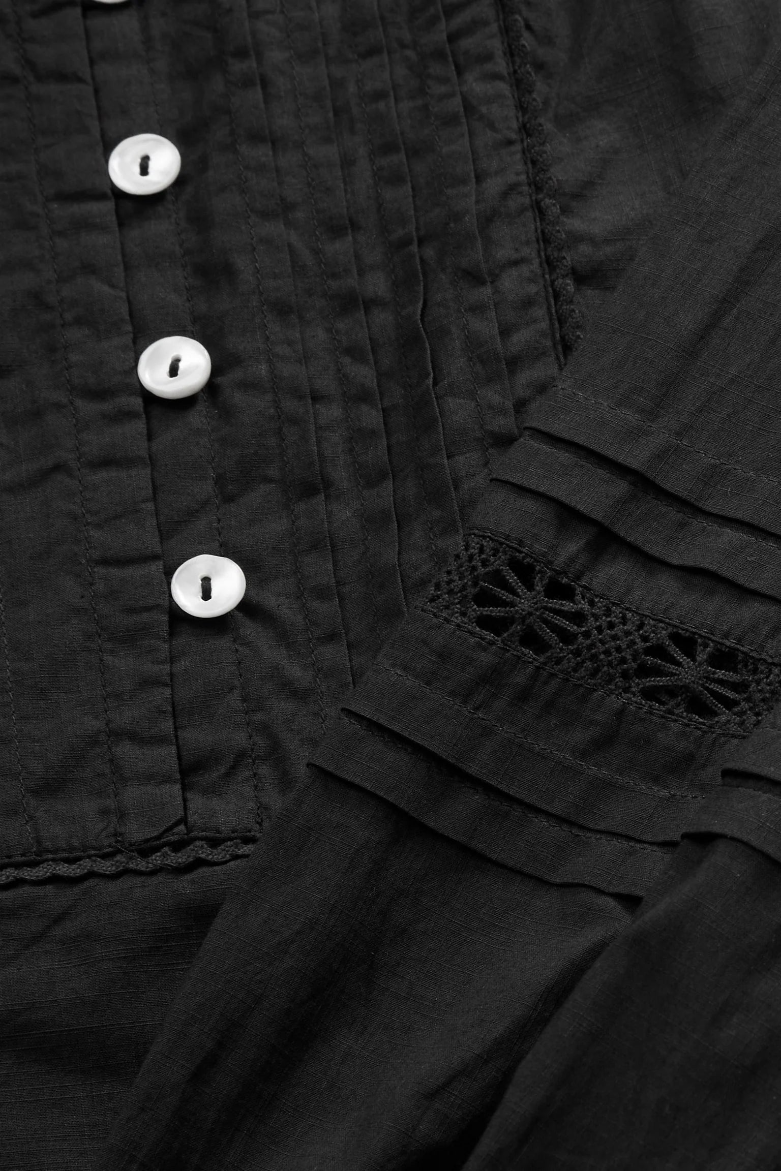 SKALL STUDIO - Leaf Organic Cotton Shirt Dress in Black - Tempo