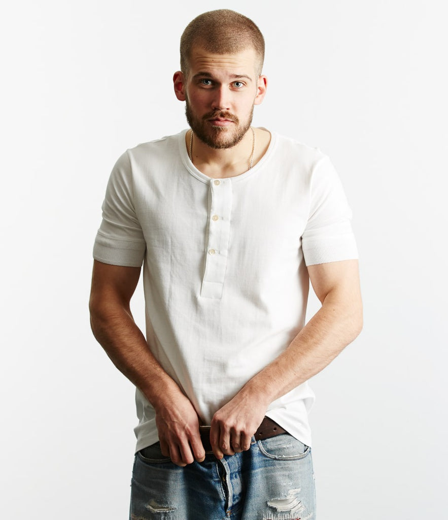 THE ORIGINALS | 207 Loopwheeled Henley 7.2oz Classic Fit in White