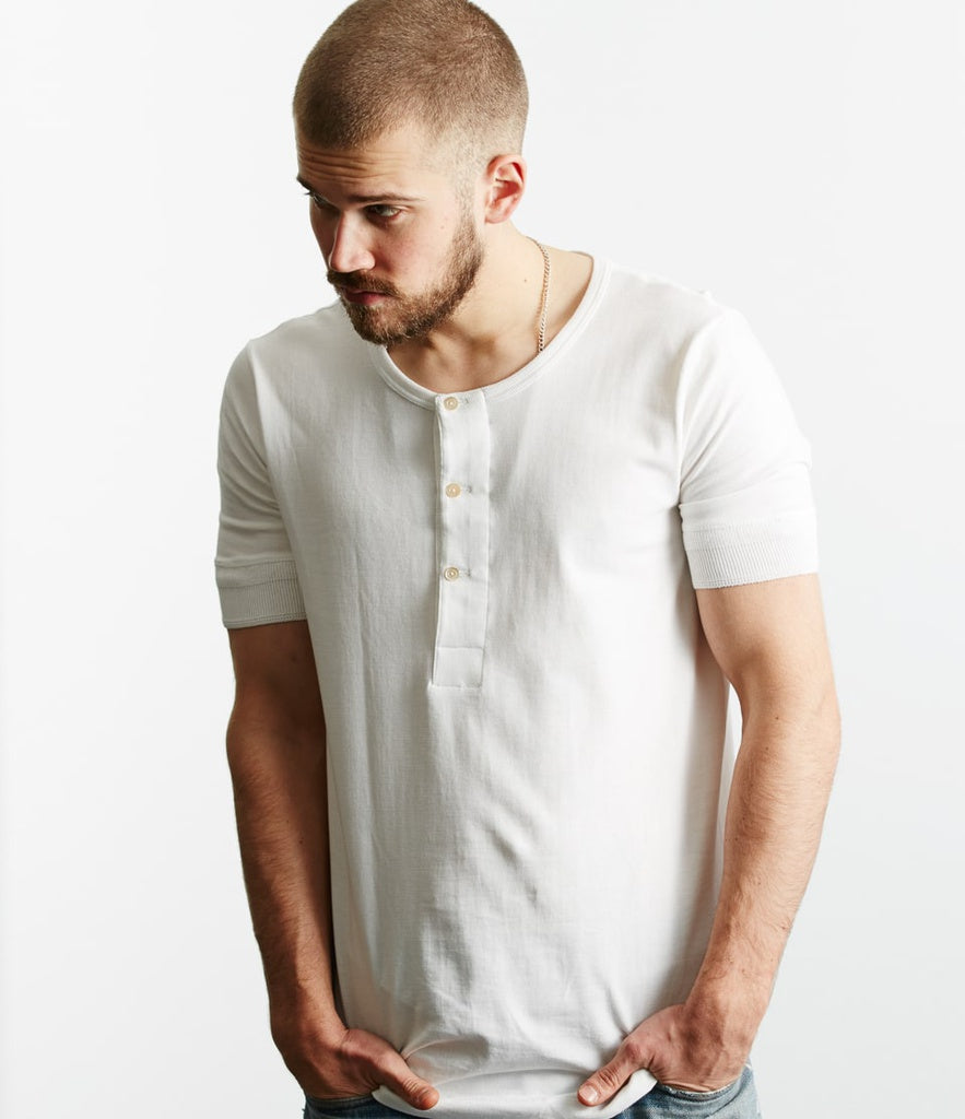 THE ORIGINALS | 207 Loopwheeled Henley 7.2oz Classic Fit in White
