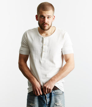 THE ORIGINALS | 207 Loopwheeled Henley 7.2oz Classic Fit in White