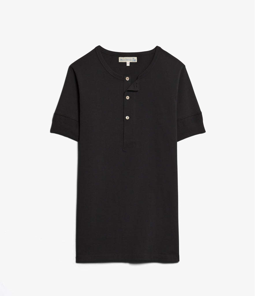 THE ORIGINALS | 207 Loopwheeled Henley 7.2oz Classic Fit in Charcoal