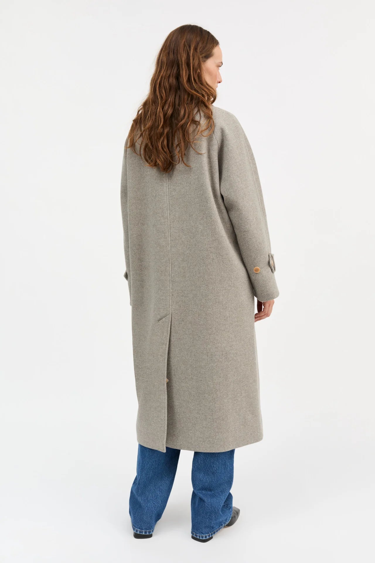 SKALL STUDIO - Macy Wool Coat in Warm Grey Twill - Tempo