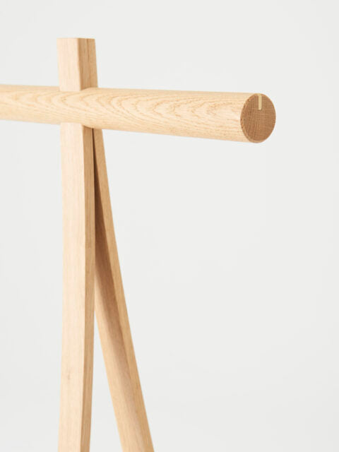 Coat Stand in Oak/Brass or Ash/Aluminium | 150 or 100 cm - Tempo