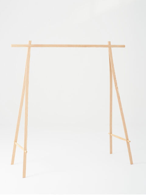 Coat Stand in Oak/Brass or Ash/Aluminium | 150 or 100 cm - Tempo