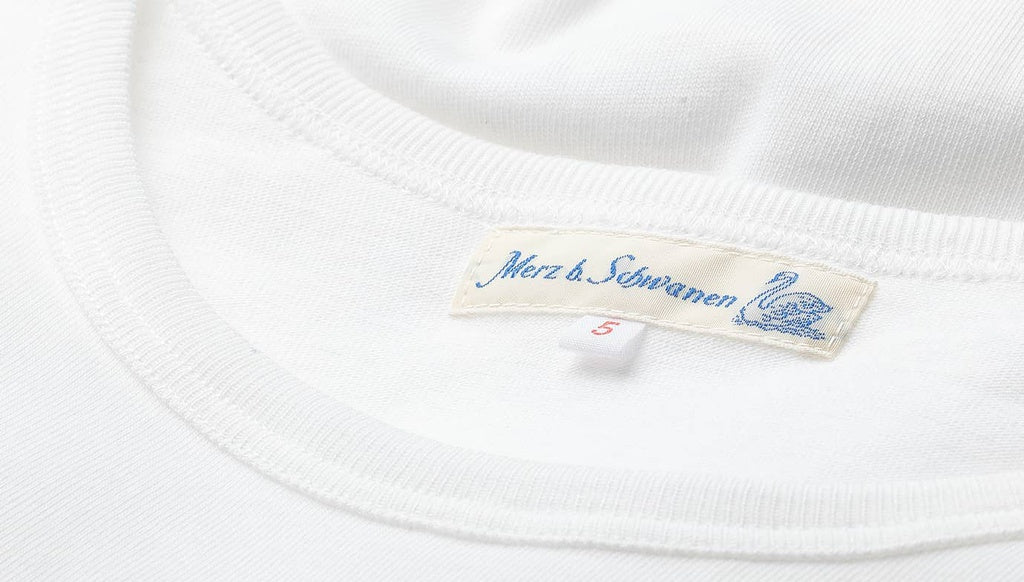 MERZ B. SCHWANEN - THE ORIGINALS | 1950s Loopwheeled T-shirt 4.6oz Classic Fit in White - Tempo