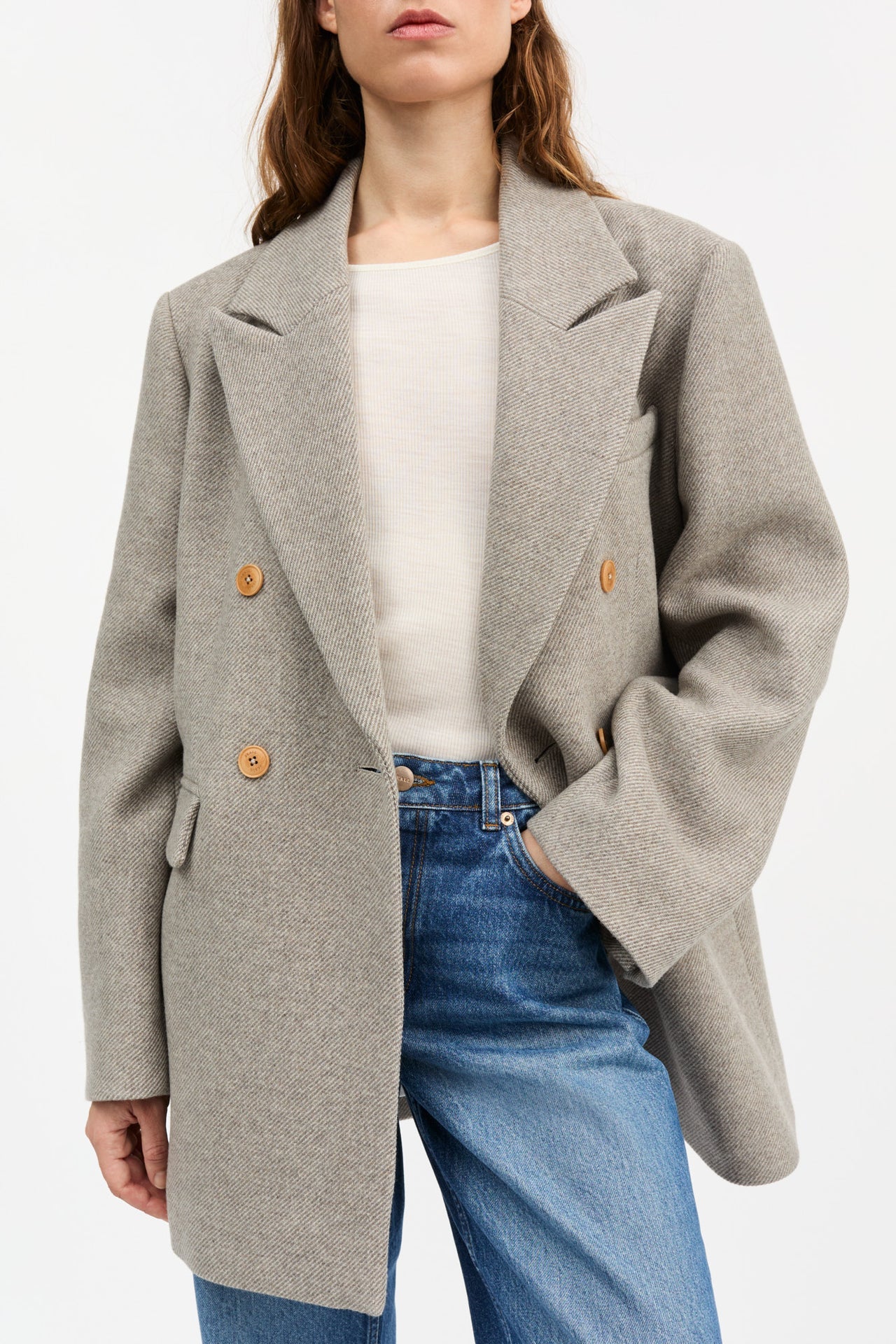 SKALL STUDIO - Mick Wool Blazer in Warm Grey Twill - Tempo