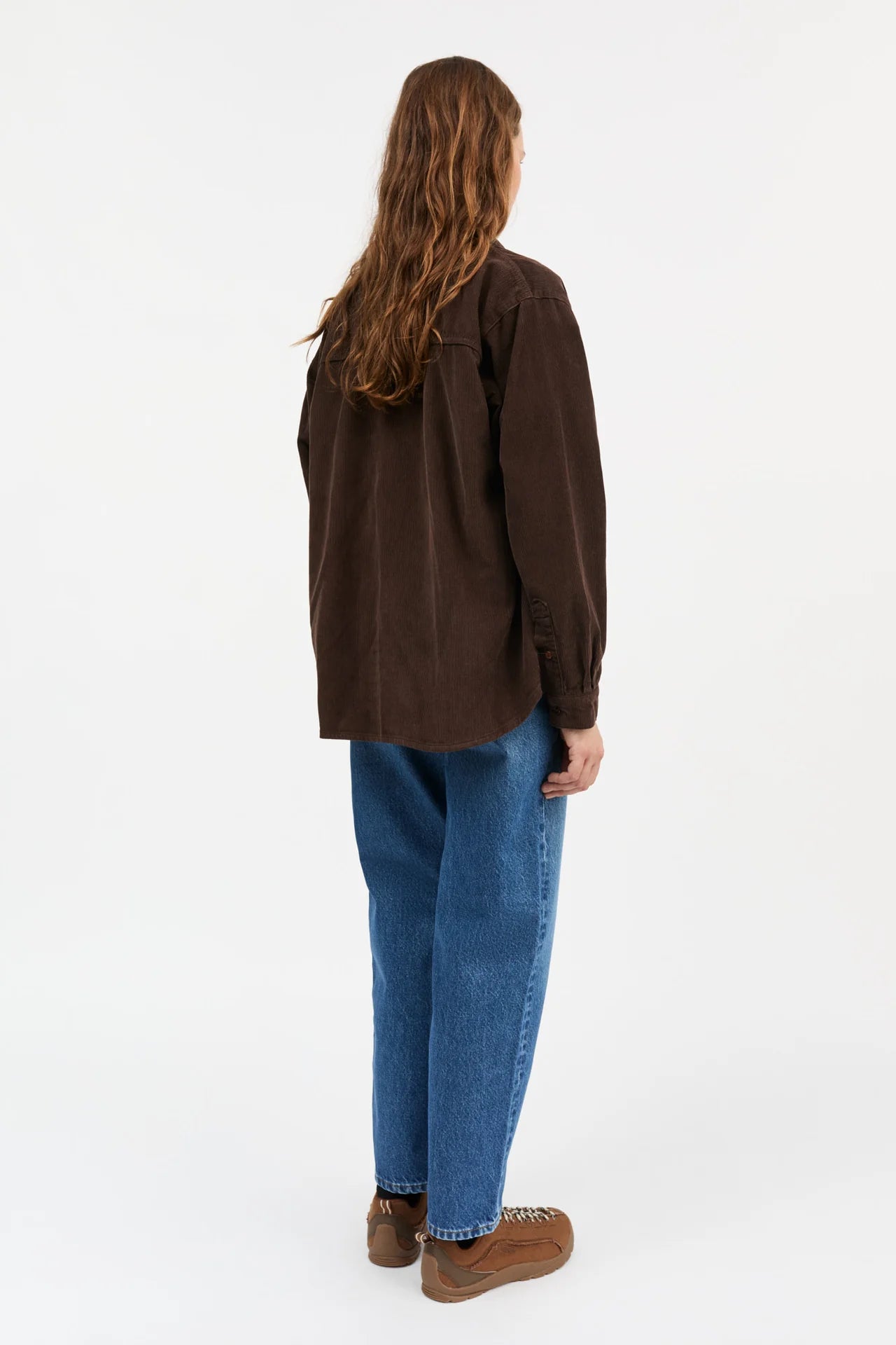 SKALL STUDIO - Millington Organic Cotton Corduroy Shirt in Dark Brown - Tempo