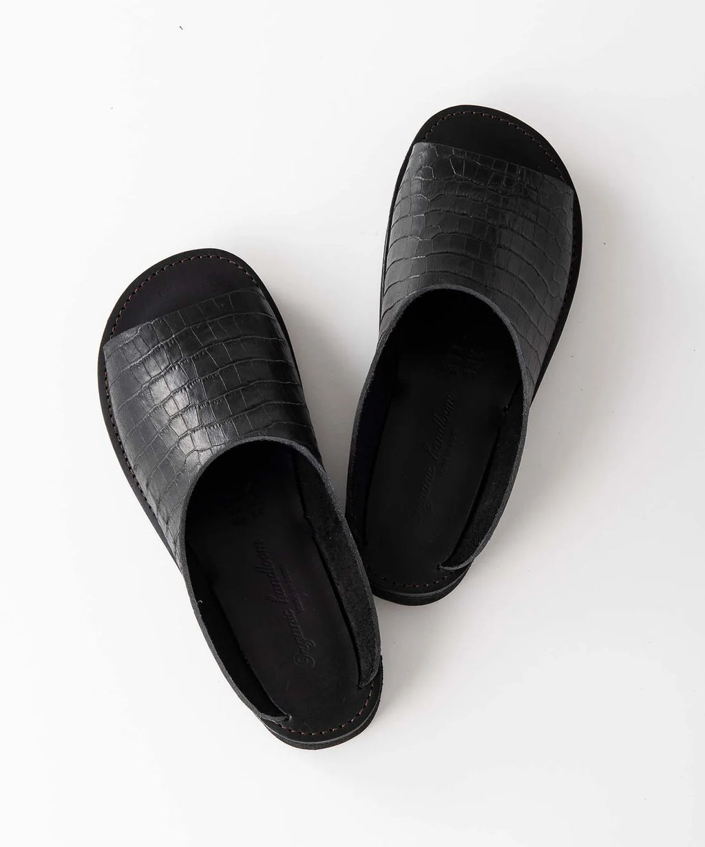 ORGANIC HANDLOOM - Pre-Order: Richt in Crocodile Embossed Oil Pull-Up Leather - Black - Tempo