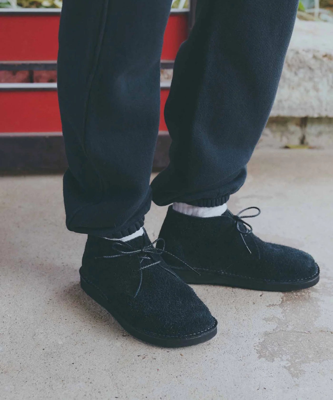 Ives in Black Velour Cowhide