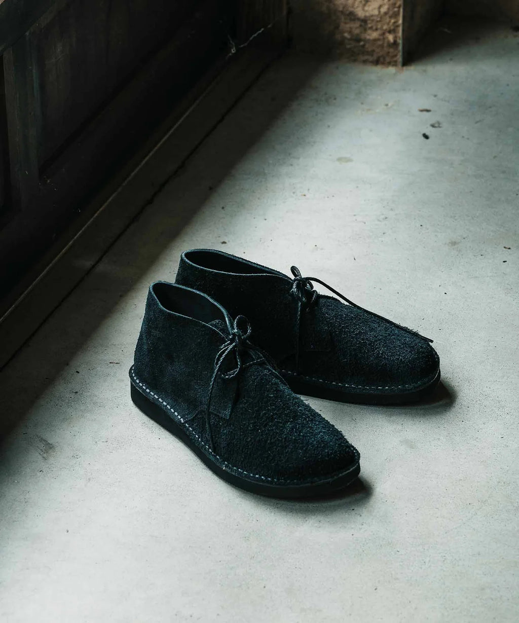 Ives in Black Velour Cowhide