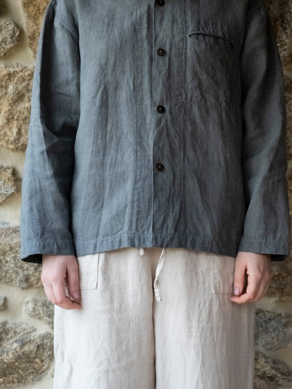 Hemp Long-sleeve Shirt | Oak Gall  & Iron Hand-dyed - Tempo