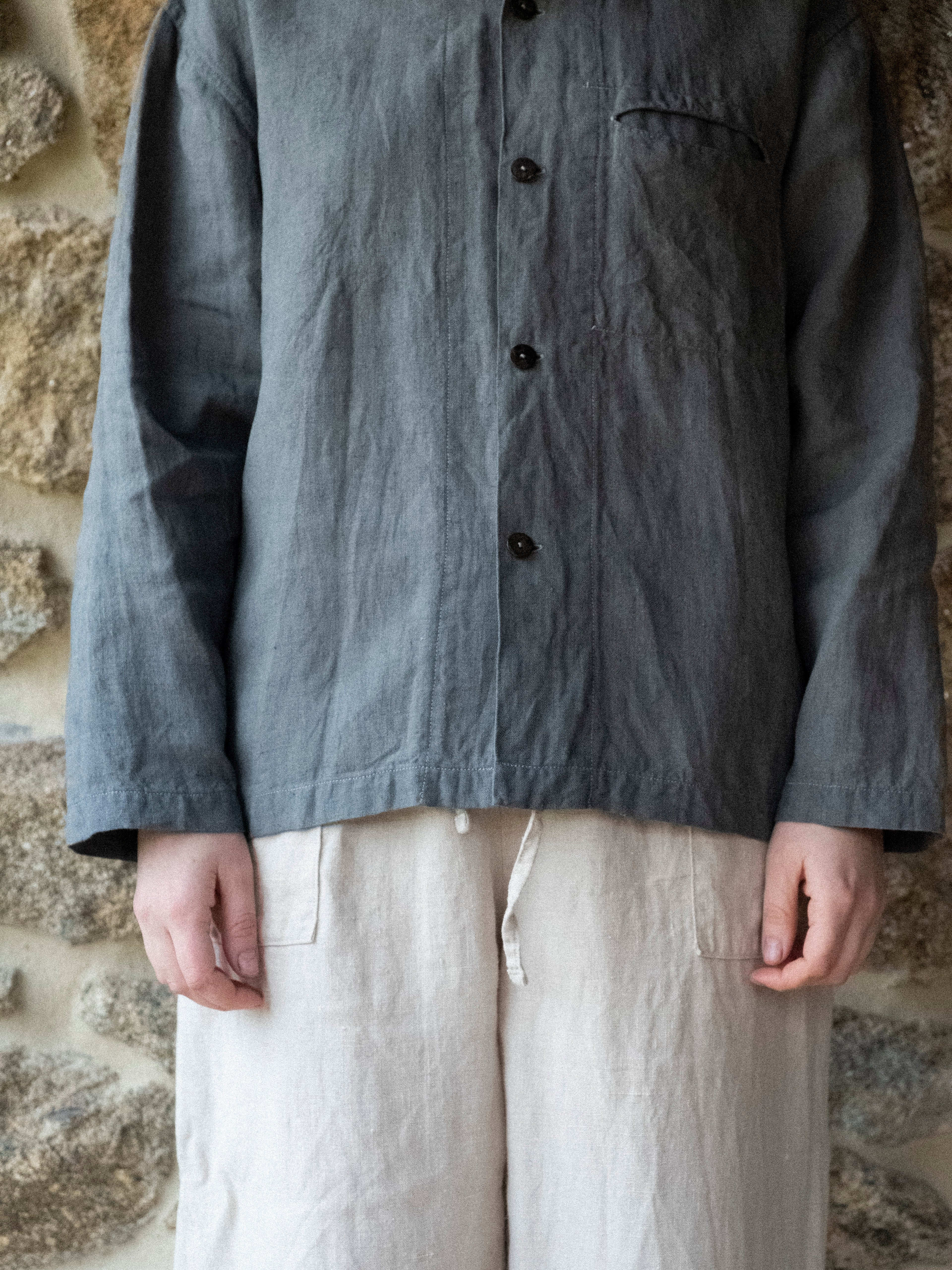 Hemp Long-sleeve Shirt | Oak Gall  & Iron Hand-dyed - Tempo