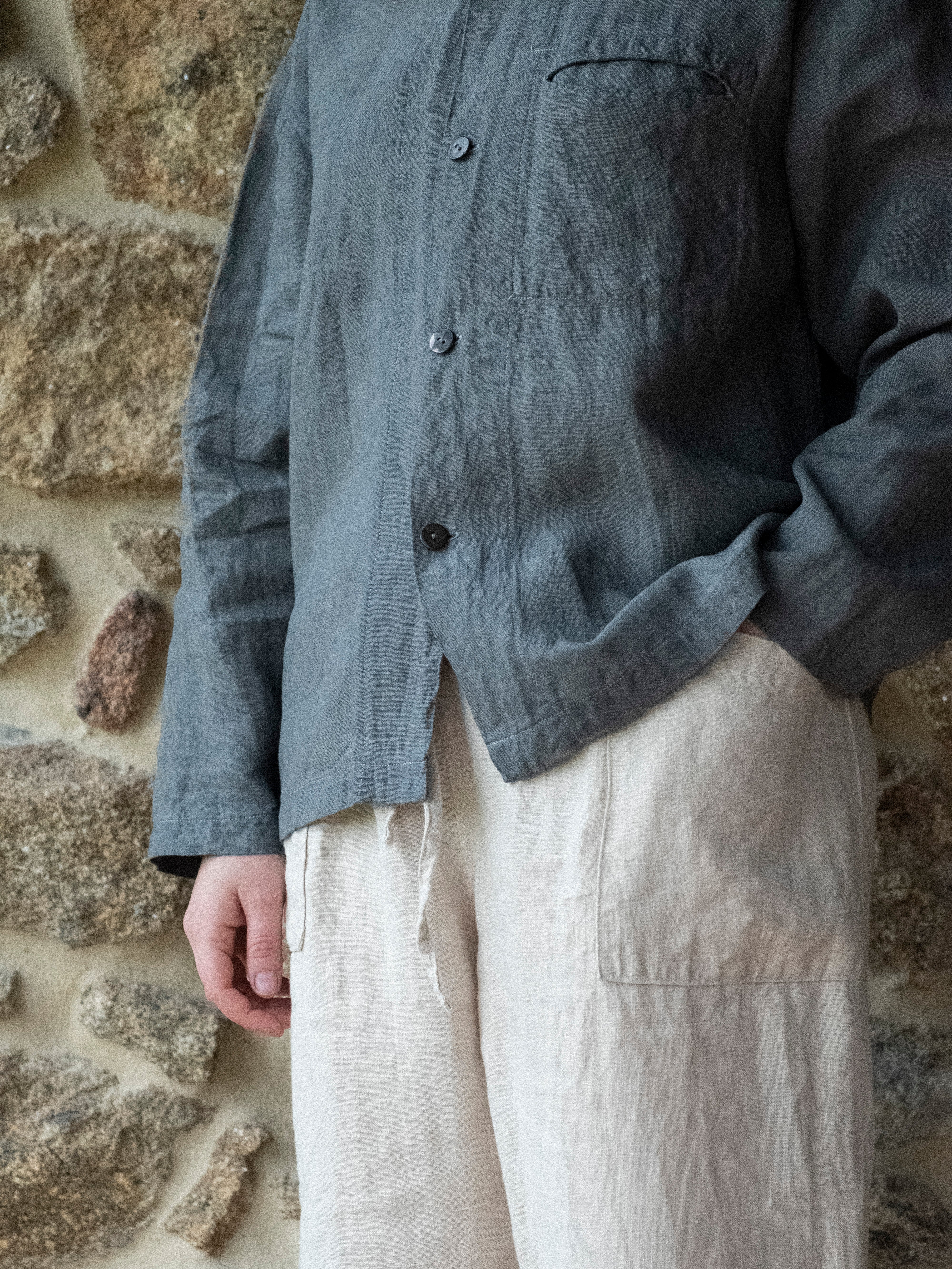 Hemp Long-sleeve Shirt | Oak Gall  & Iron Hand-dyed - Tempo