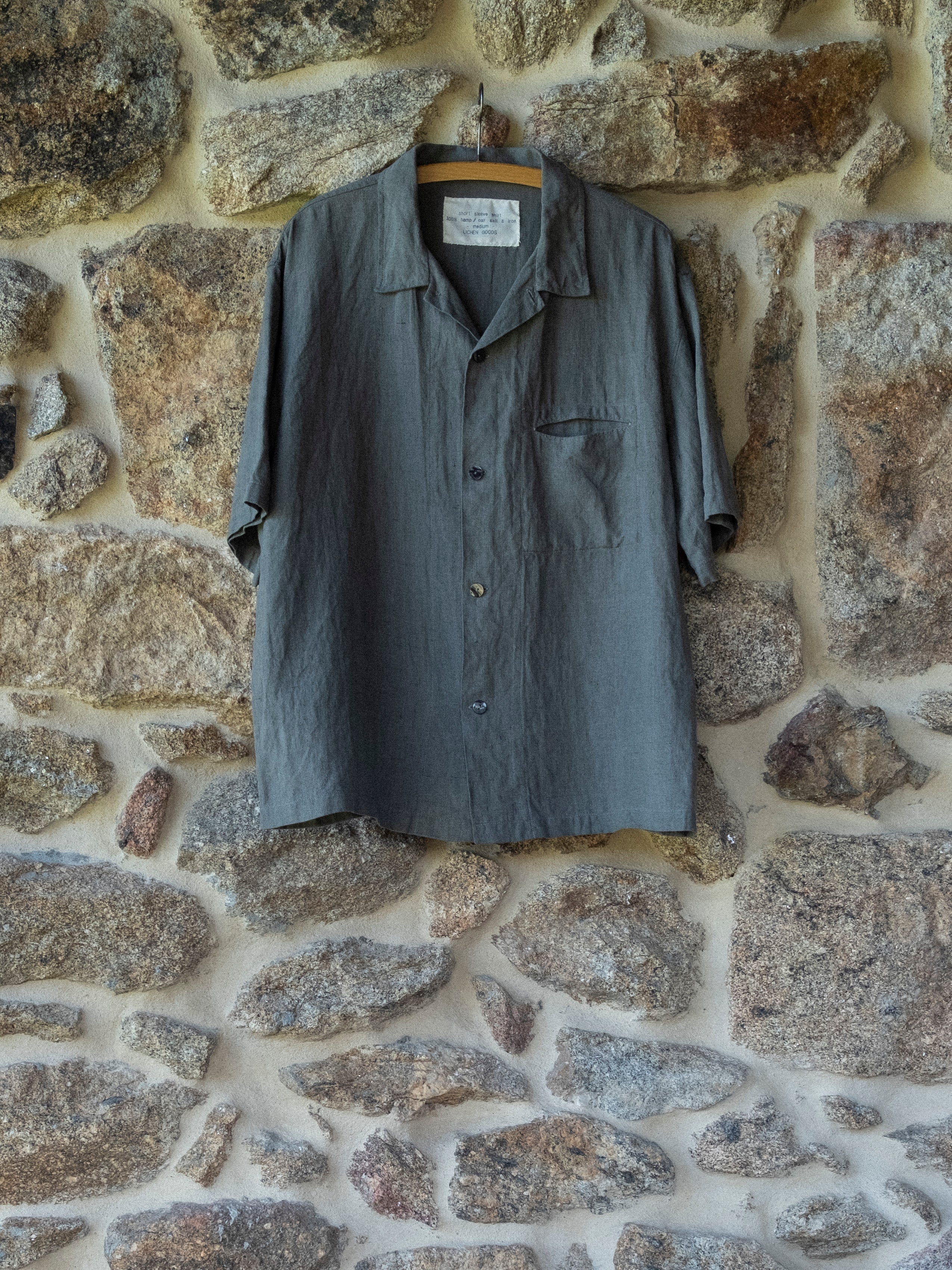 Hemp Short-sleeve Shirt | Oak Gall  & Iron Hand-dyed - Tempo