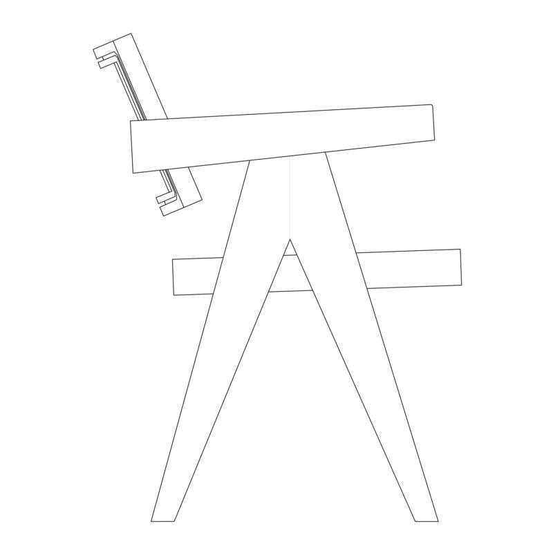 Office Chair V Leg by Pierre Jeanneret & Chandigarh Collective - Tempo