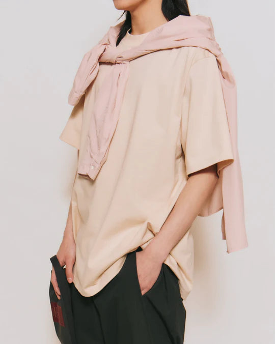 Crew Neck T Organic Twin Jersey | Ivory - Tempo