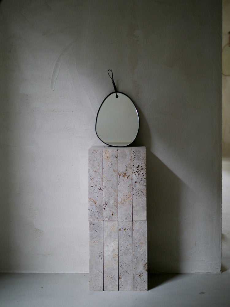 Woven Pebble Mirror 26 | Natural / Chestnut / Black - Tempo