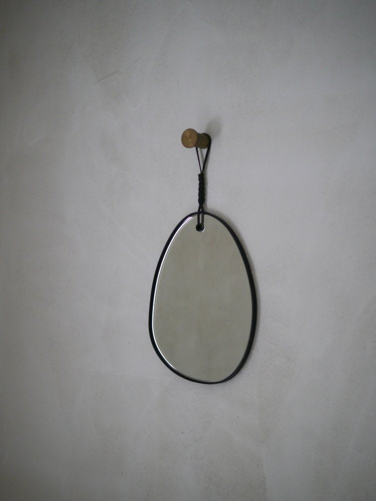Woven Pebble Mirror 26 | Natural / Chestnut / Black - Tempo