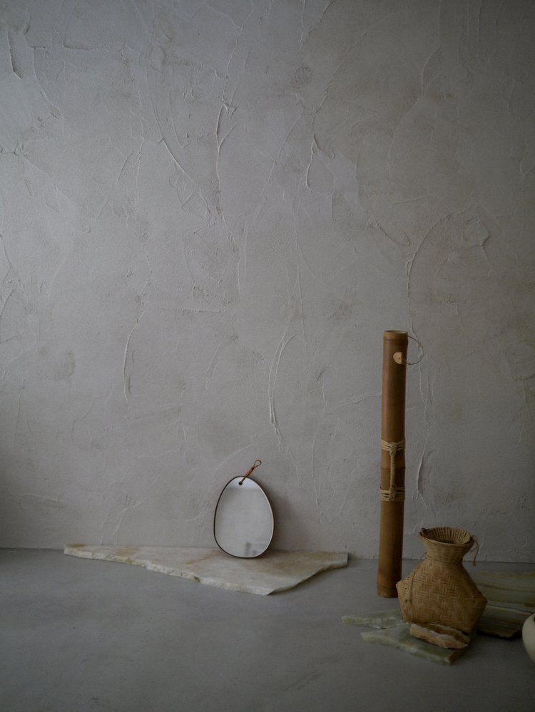 Woven Pebble Mirror 26 | Natural / Chestnut / Black - Tempo