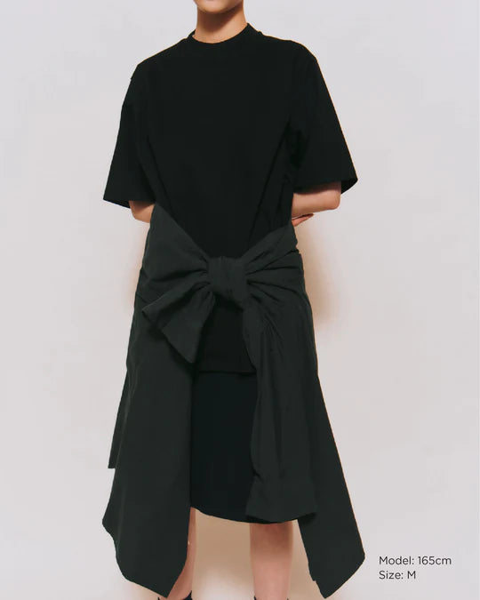 Crew Neck T Organic Twin Jersey | Black - Tempo